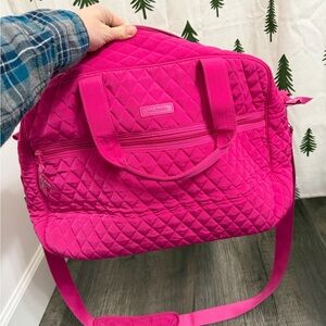 Vera Bradley Vibrant Pink Quilted Travel Bag